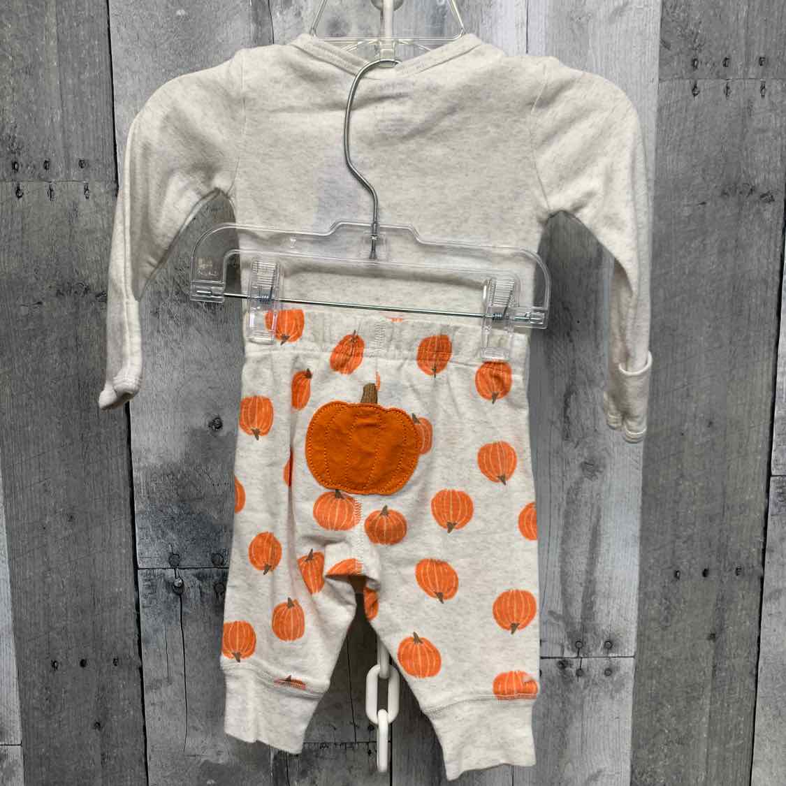 Size 0-3 Months Gray/Orange Child of Mine Shirt/Pants