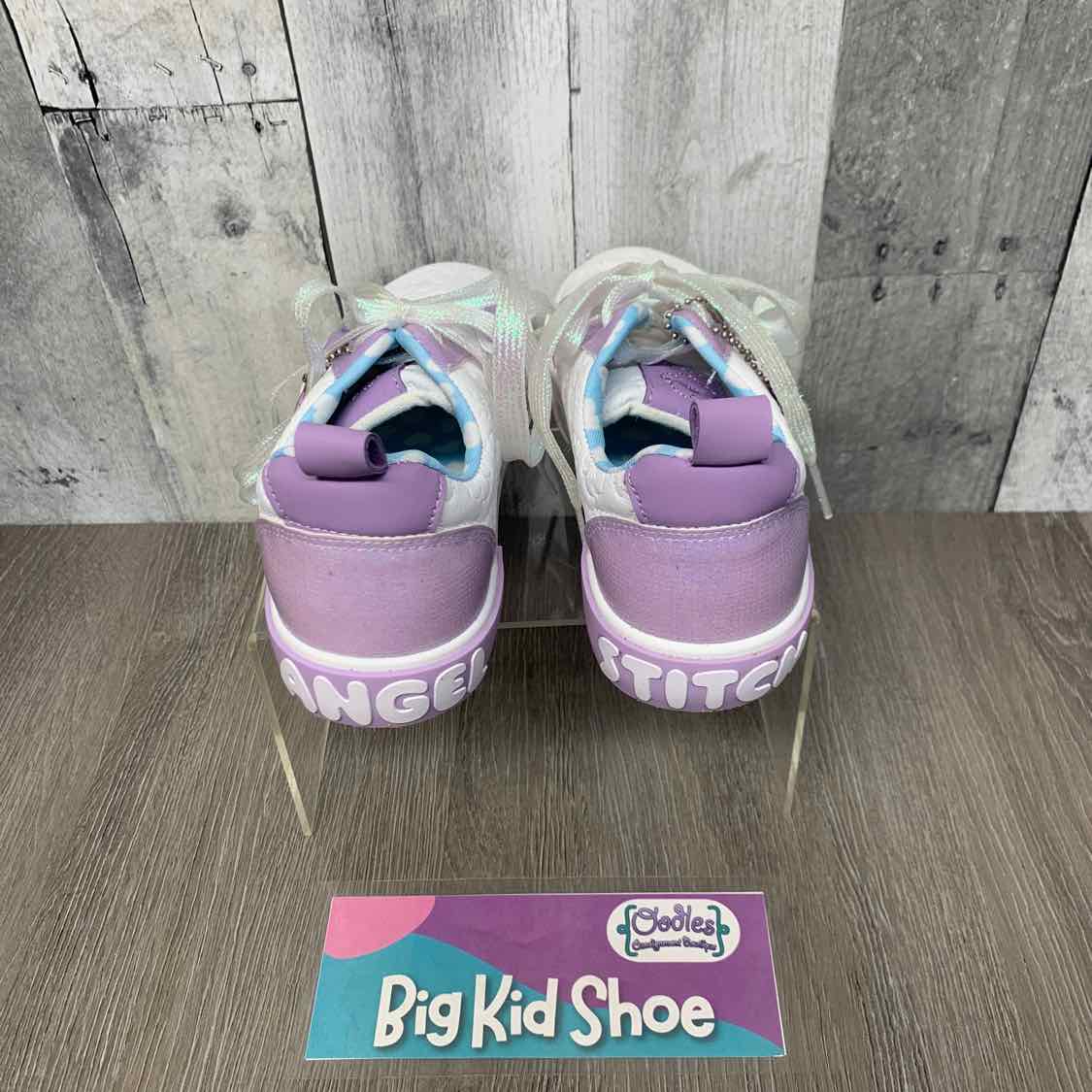 Size 1 White/Purple B Brand Sneakers