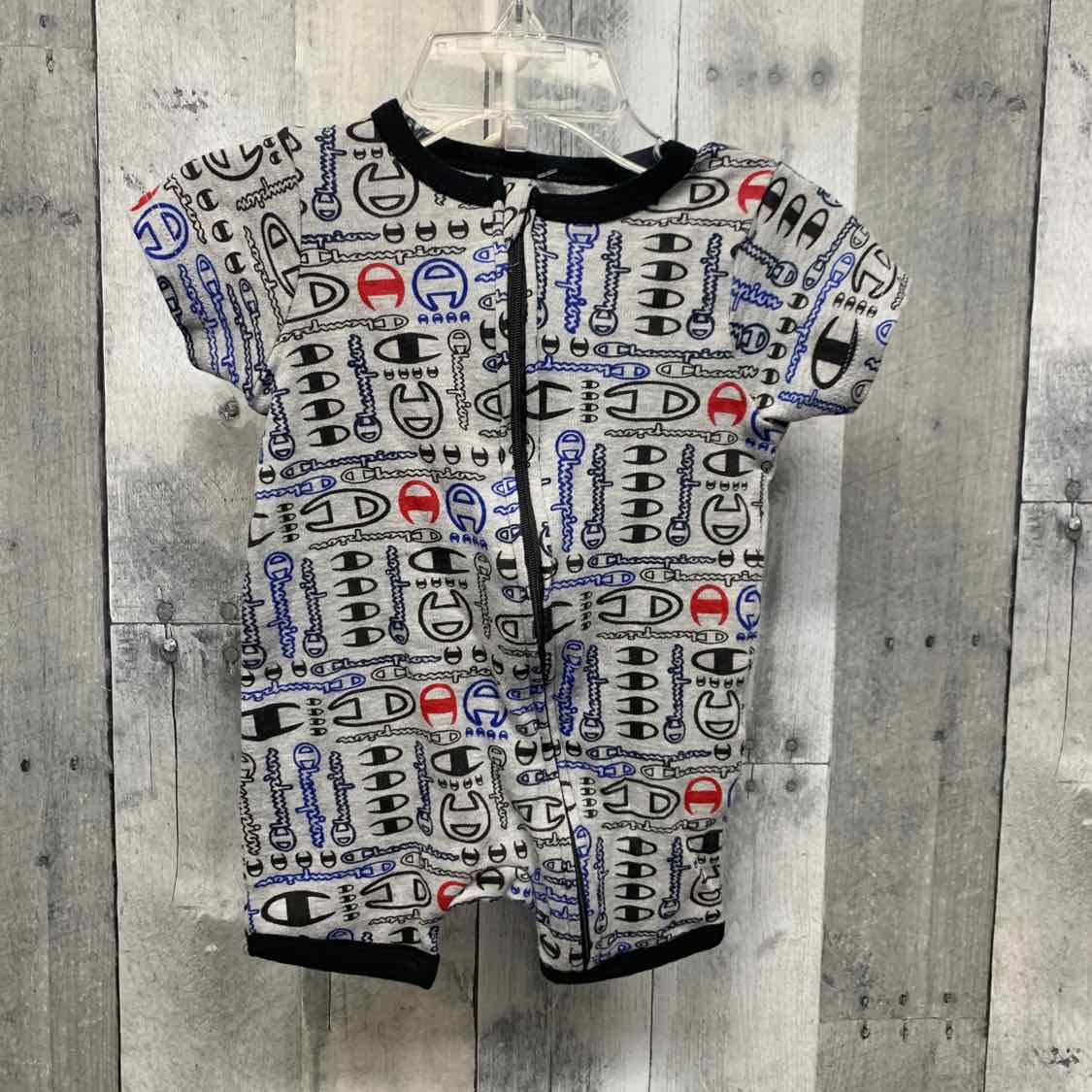 Size 9 Months Gray Print Champion Romper - OodlesCB