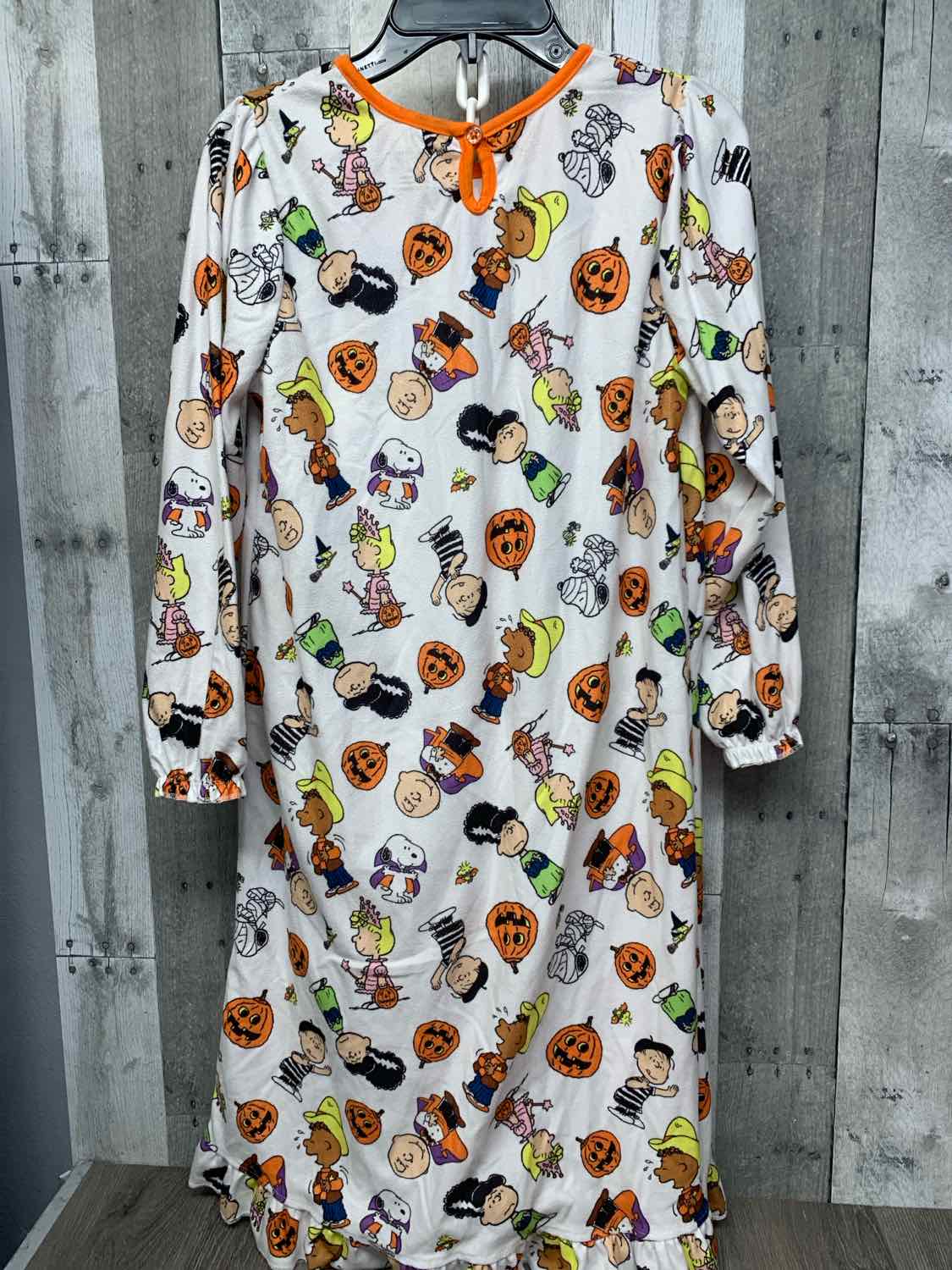 Size 10 White/Orange Peanuts Nightgown