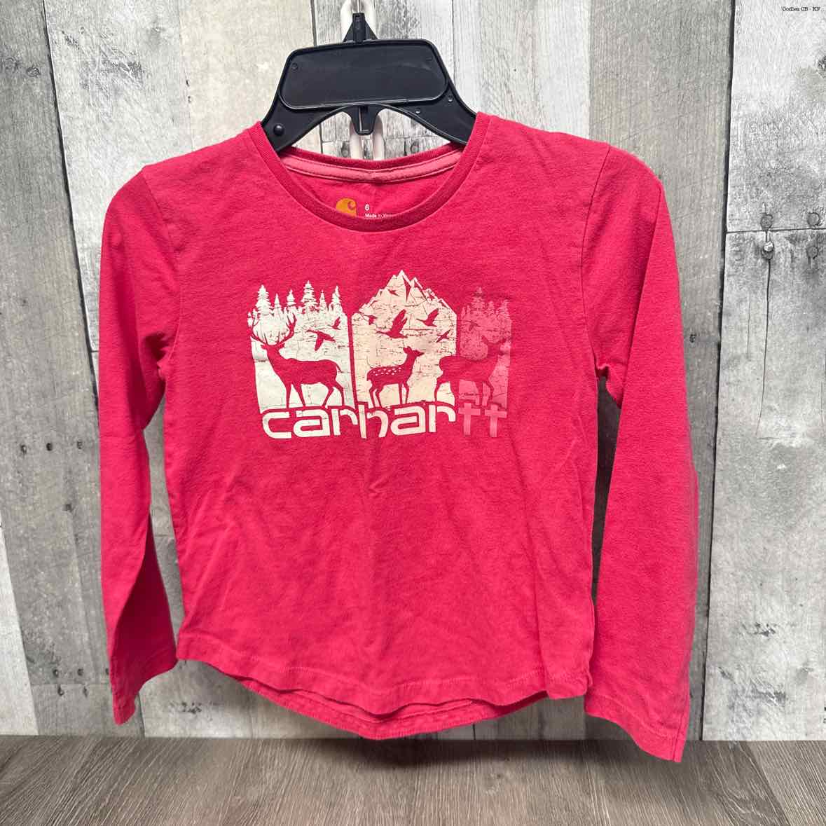 Size 6 Pink Graphic Carhartt Long Sleeve Shirt