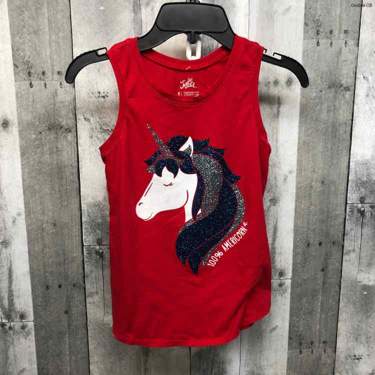 Size 8 Red Graphic Justice Tank Top