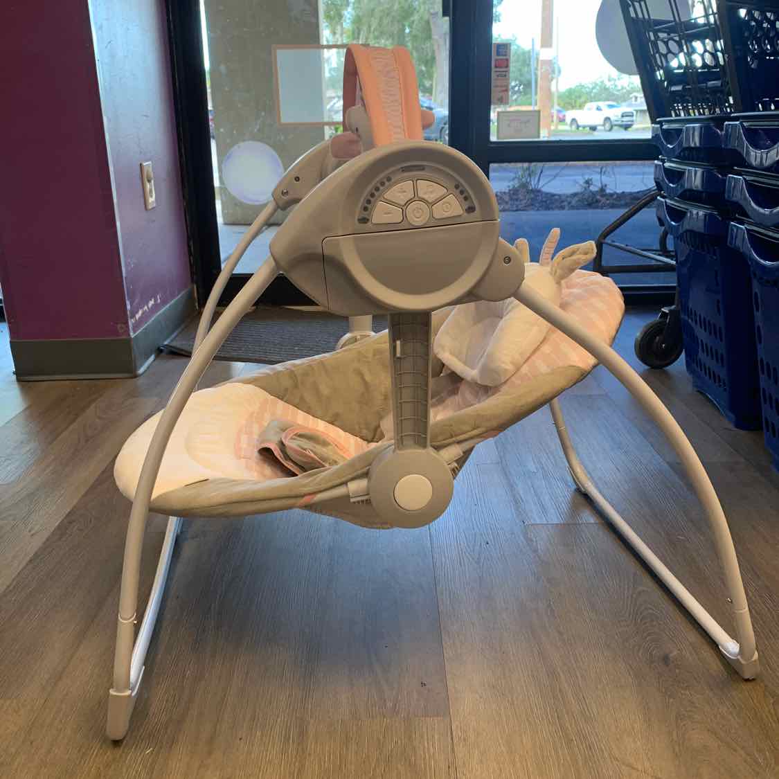 Ingenuity Gray/Pink Unicorn Travel Swing