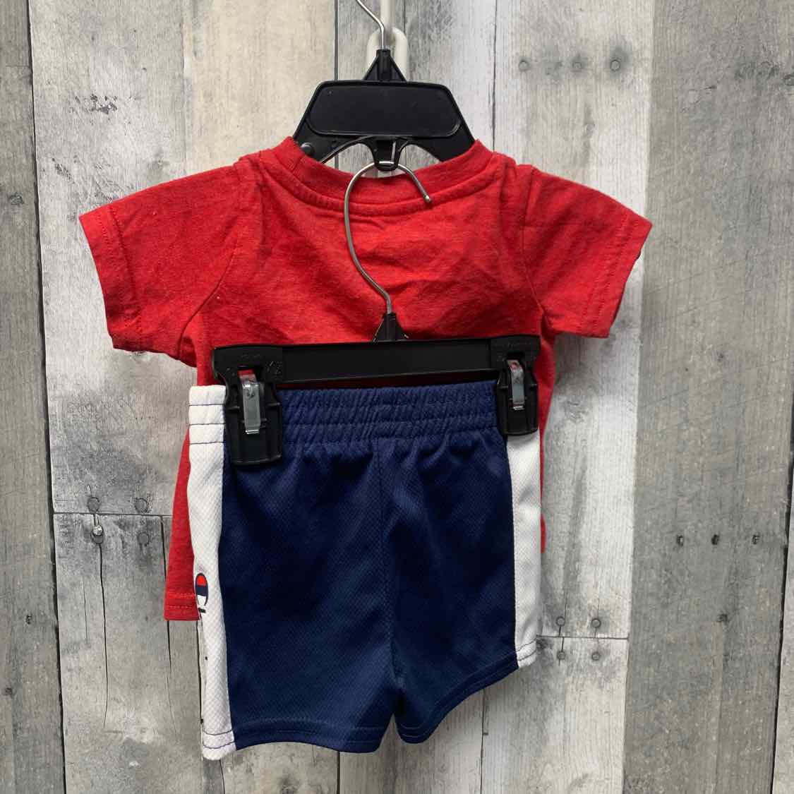 Size 0-3 Months Red/Navy Champion Shirt/Shorts