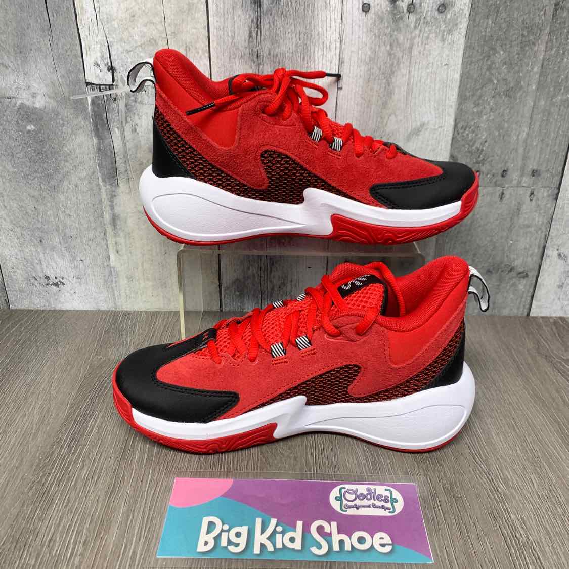 Size 5 Red/Black Sport Brand Sneakers