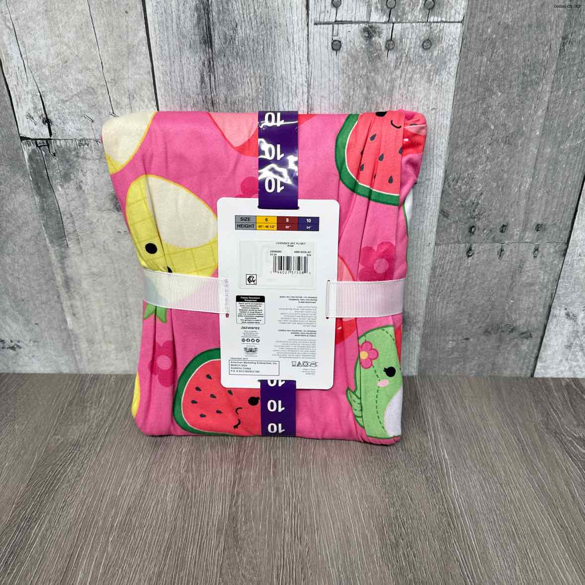 Size 10 Pink Print B Brand 2pc PJs