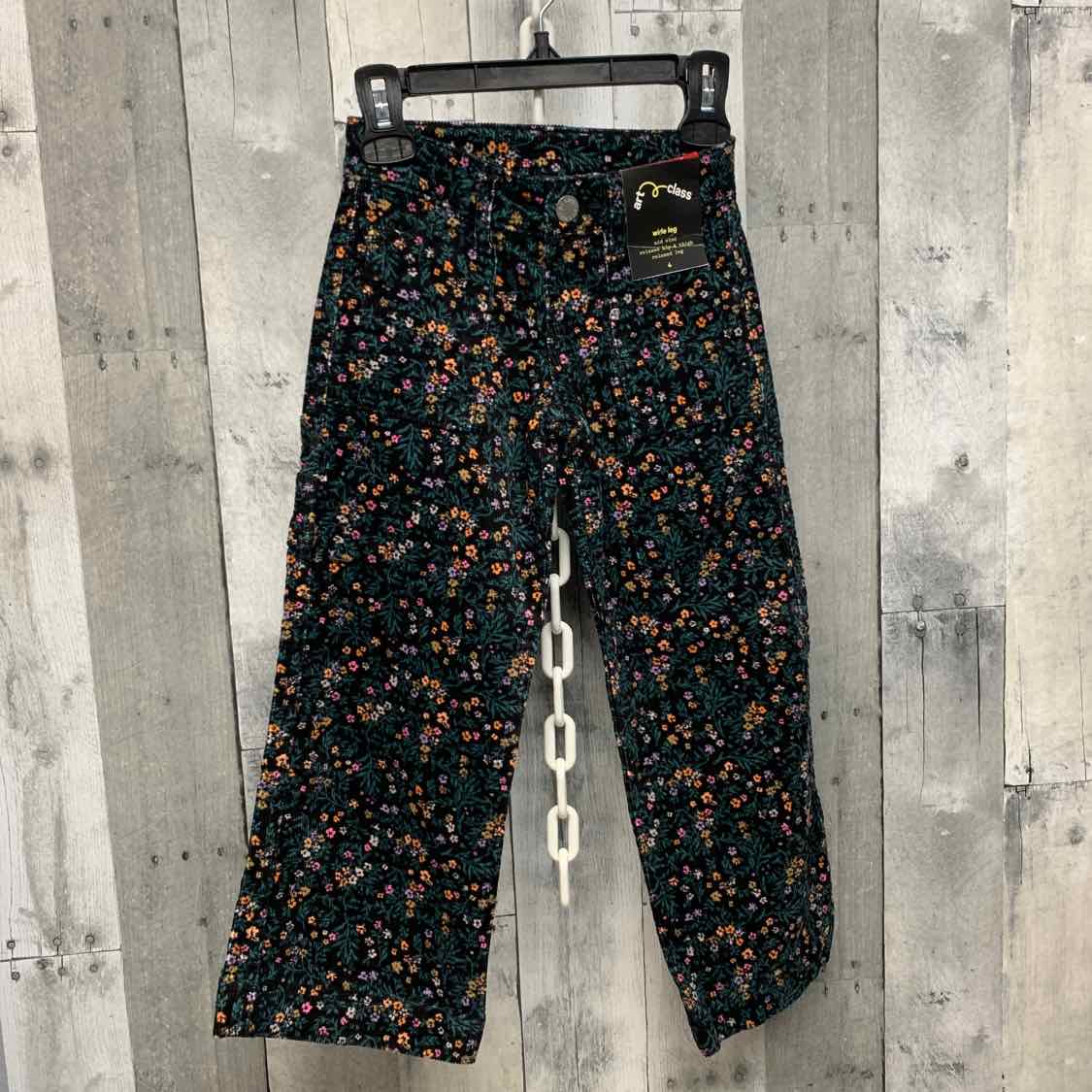 Size 4T Black Floral Print Cat & Jack Pants
