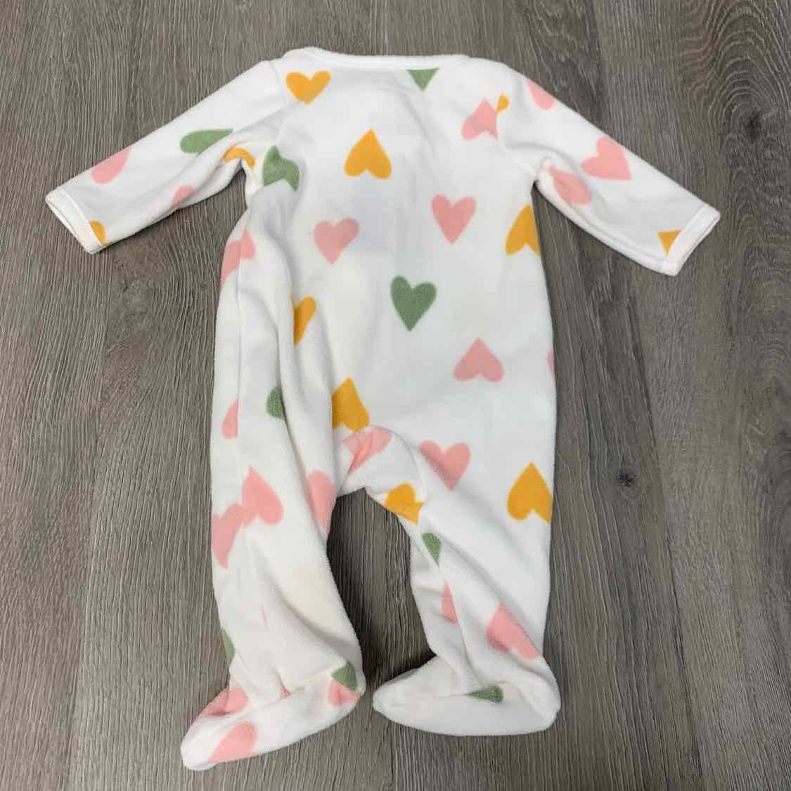Size Preemie White Print Child of Mine Footy PJs - OodlesCB