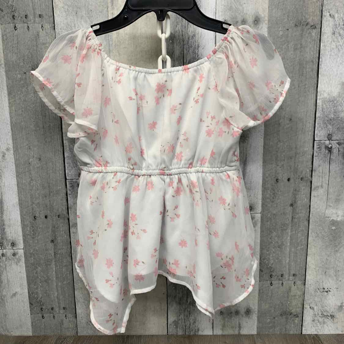 Size 11/12 White Print Abercrombie Short Sleeve Shirt