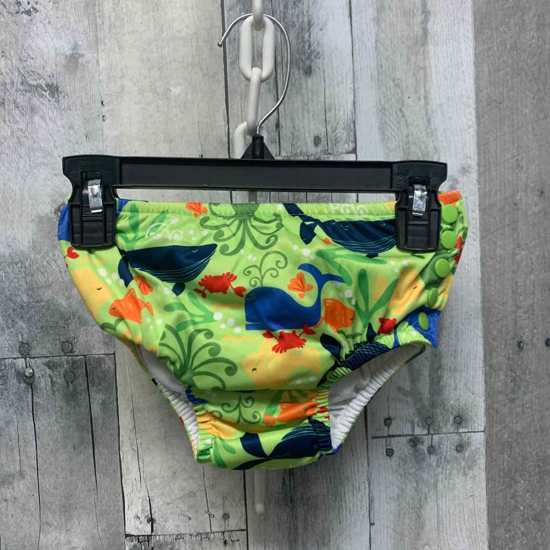 Size 4T Green/Blue B Brand Swim Diaper