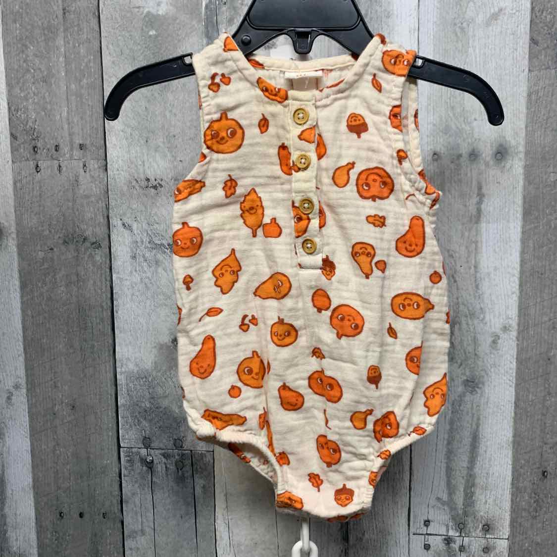 Size 12 Months White/Orange Cat & Jack Romper