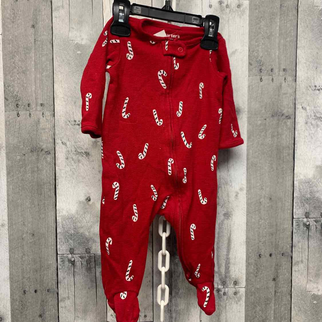 Size 6 Months Red Print Just One You Footy PJs