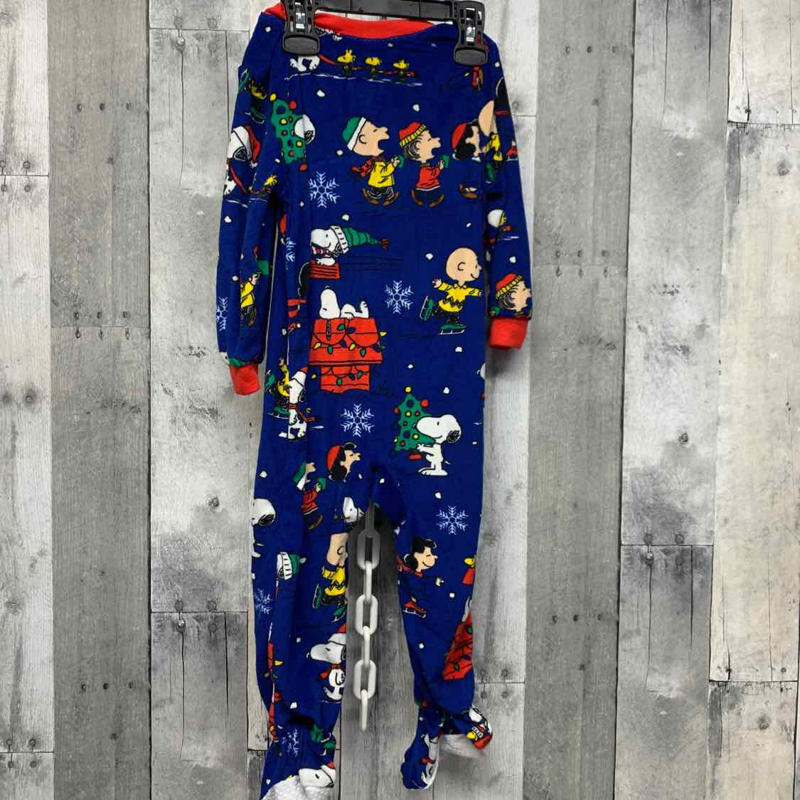 Size 24 Months Blue Print Peanuts Footy PJs