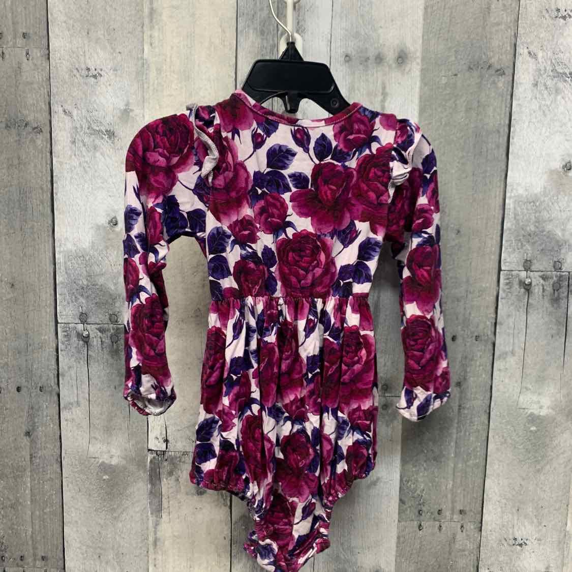 Size 2T Purple Floral Print Bamboo Romper