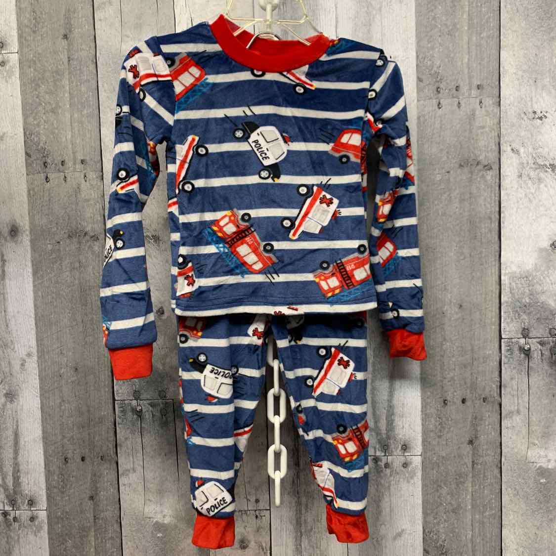 Size 2T Navy Striped Mon Petit 2pc PJs