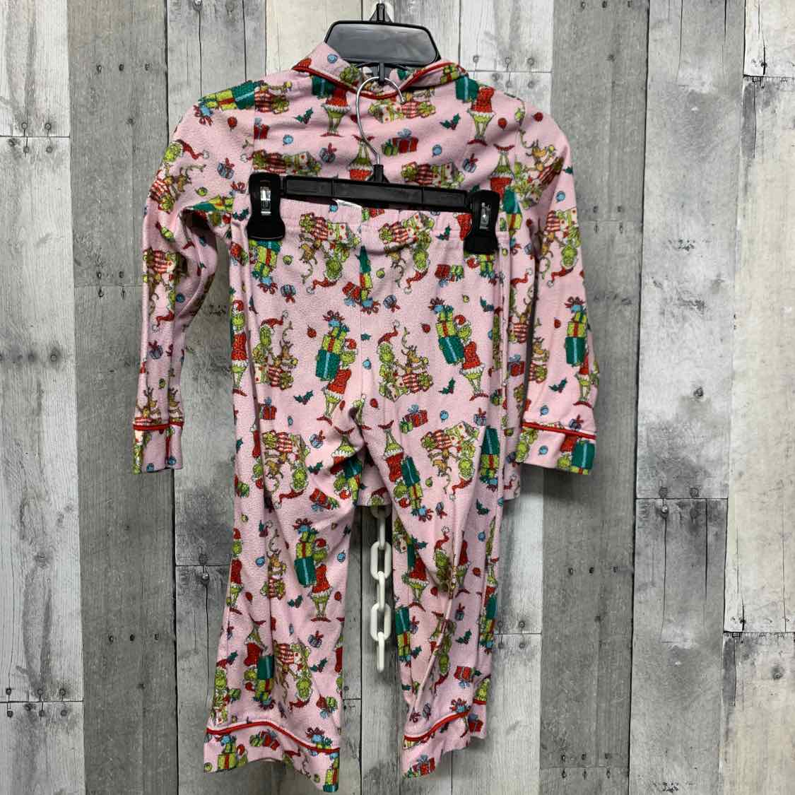 Size 4/5 Pink/Green Dr Seuss 2pc PJs