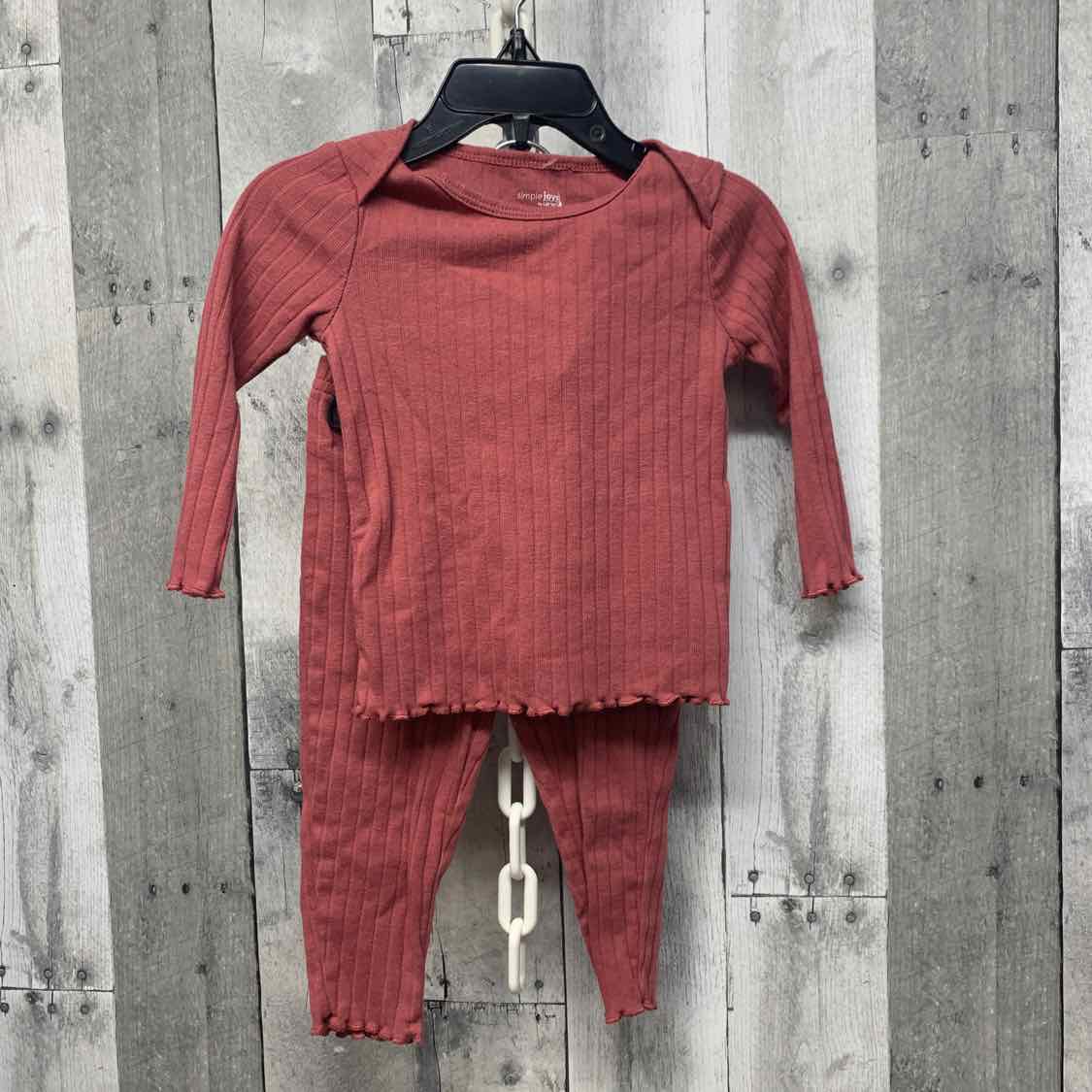 Size 12 Months Burgundy Simple Joys Shirt/Leggings