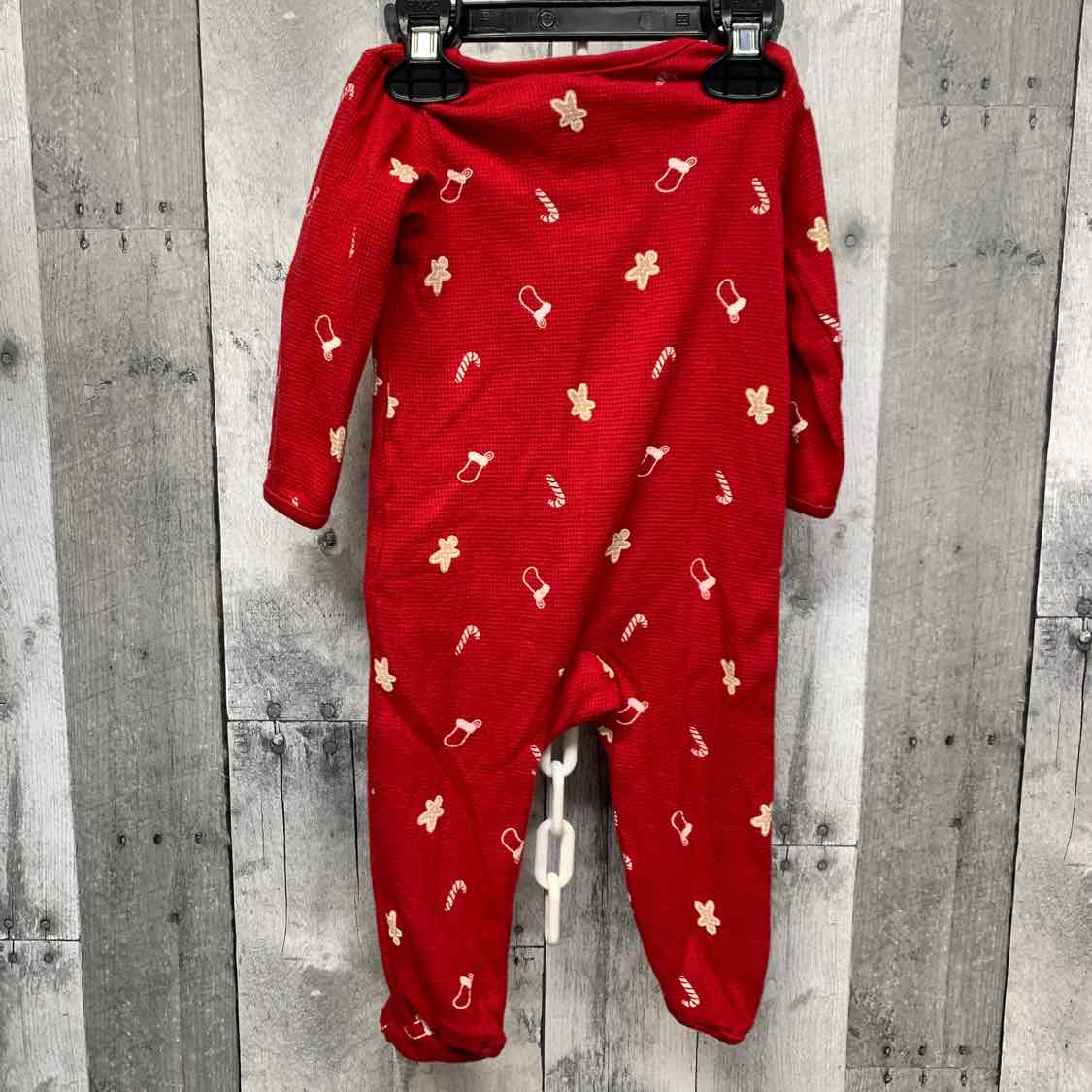Size 9 Months Red Print Just One You Footy PJs