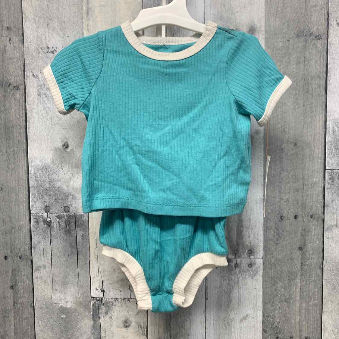 Size 3-6 Months Blue/White Cat & Jack Shirt/Shorts - OodlesCB