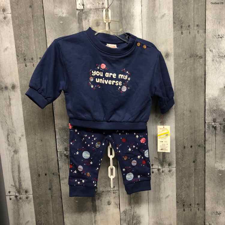 Size 3-6 Months Navy Print Cat & Jack Shirt/Pants