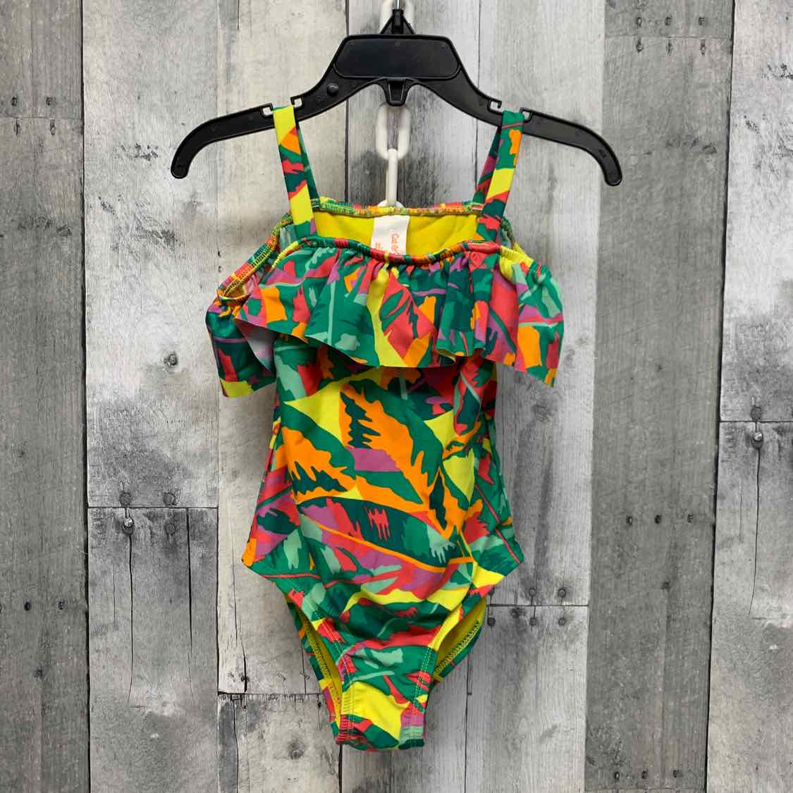 Size 3T Green/Yellow Cat & Jack Swim Suit - 1pc
