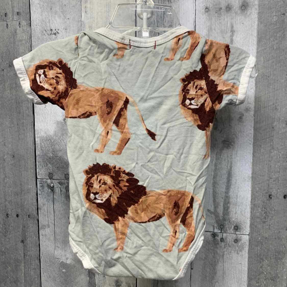 Size 3-6 Months Green/Tan Bamboo Bodysuit