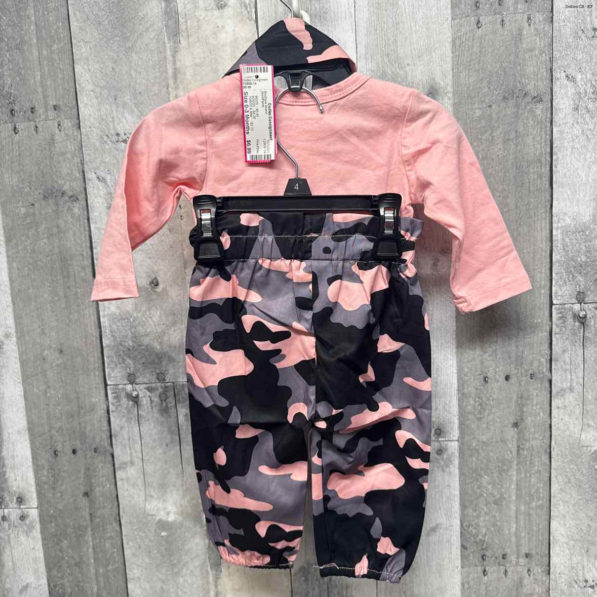 Size 0-3 Months Pink/Gray Boutique Brand Shirt/Pants