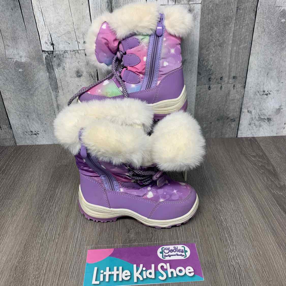 Size 10 Purple/White B Brand Snow Boots