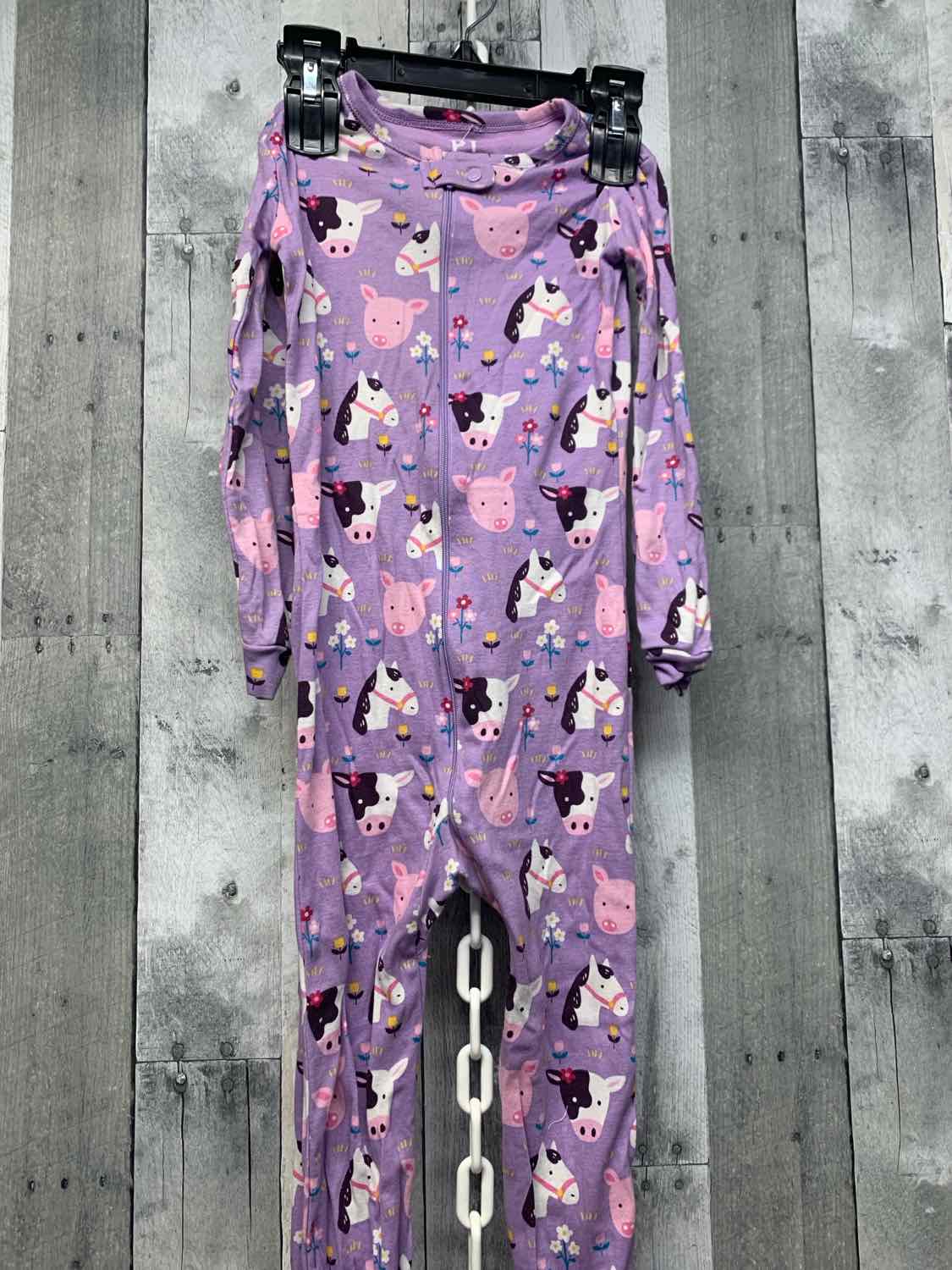 Size 5T Purple Print Children's Place Footy PJs