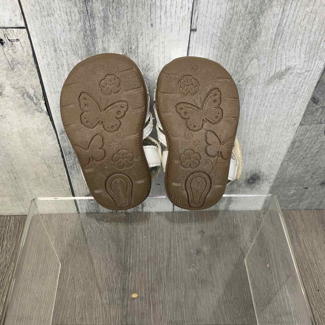 Size 1 White/Tan Stride Rite Sandals