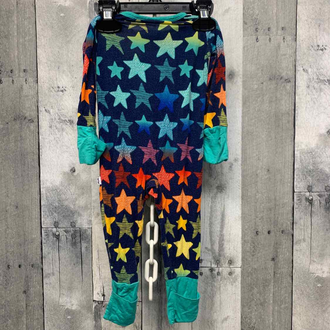Size 0-3 Months Navy/Teal Little Sleepies Footy PJs