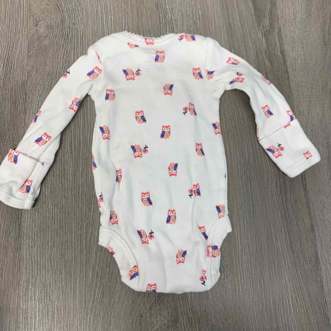 Size Preemie White Print Carter's Bodysuit