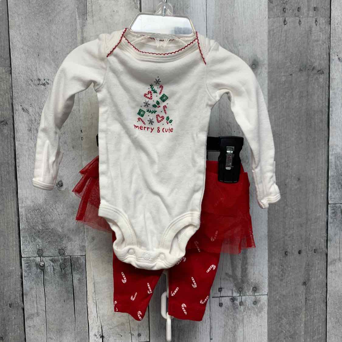 Size Newborn White/Red Child of Mine Shirt/Leggings