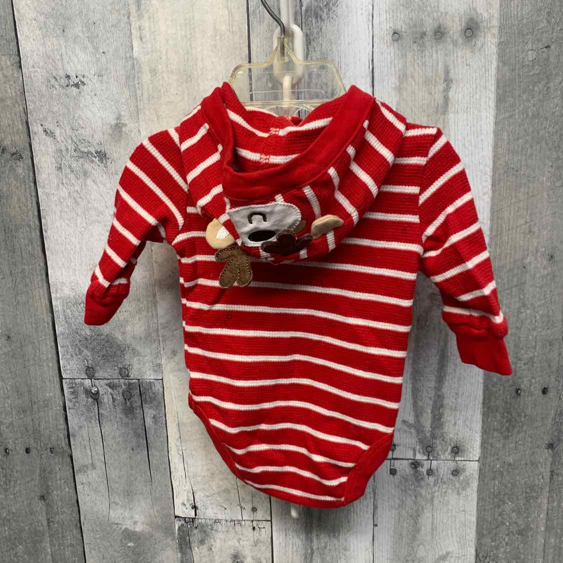Size 3 Months Red Striped Little Me Bodysuit