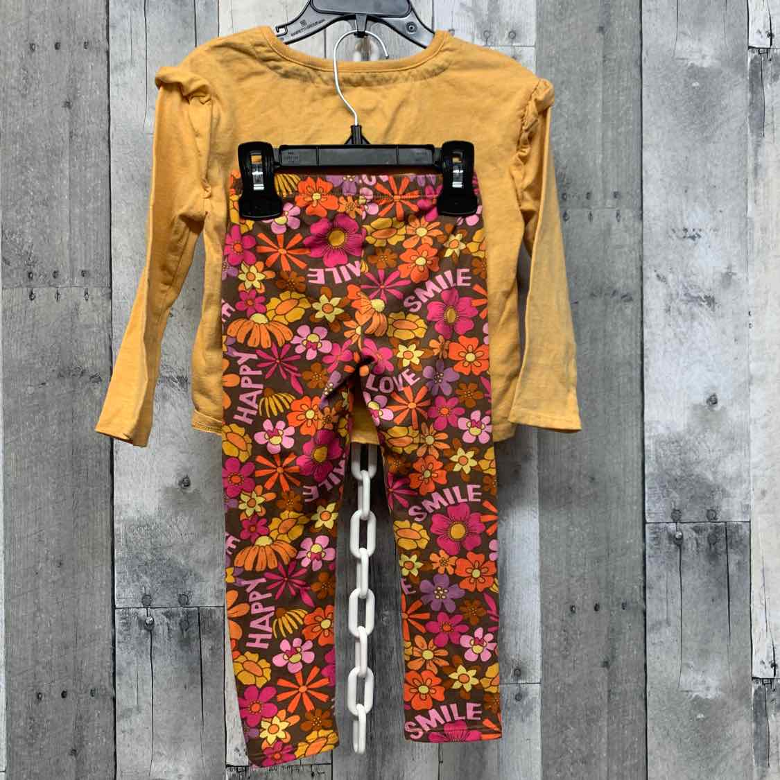 Size 3T Yellow/Brown Disney Shirt/Leggings