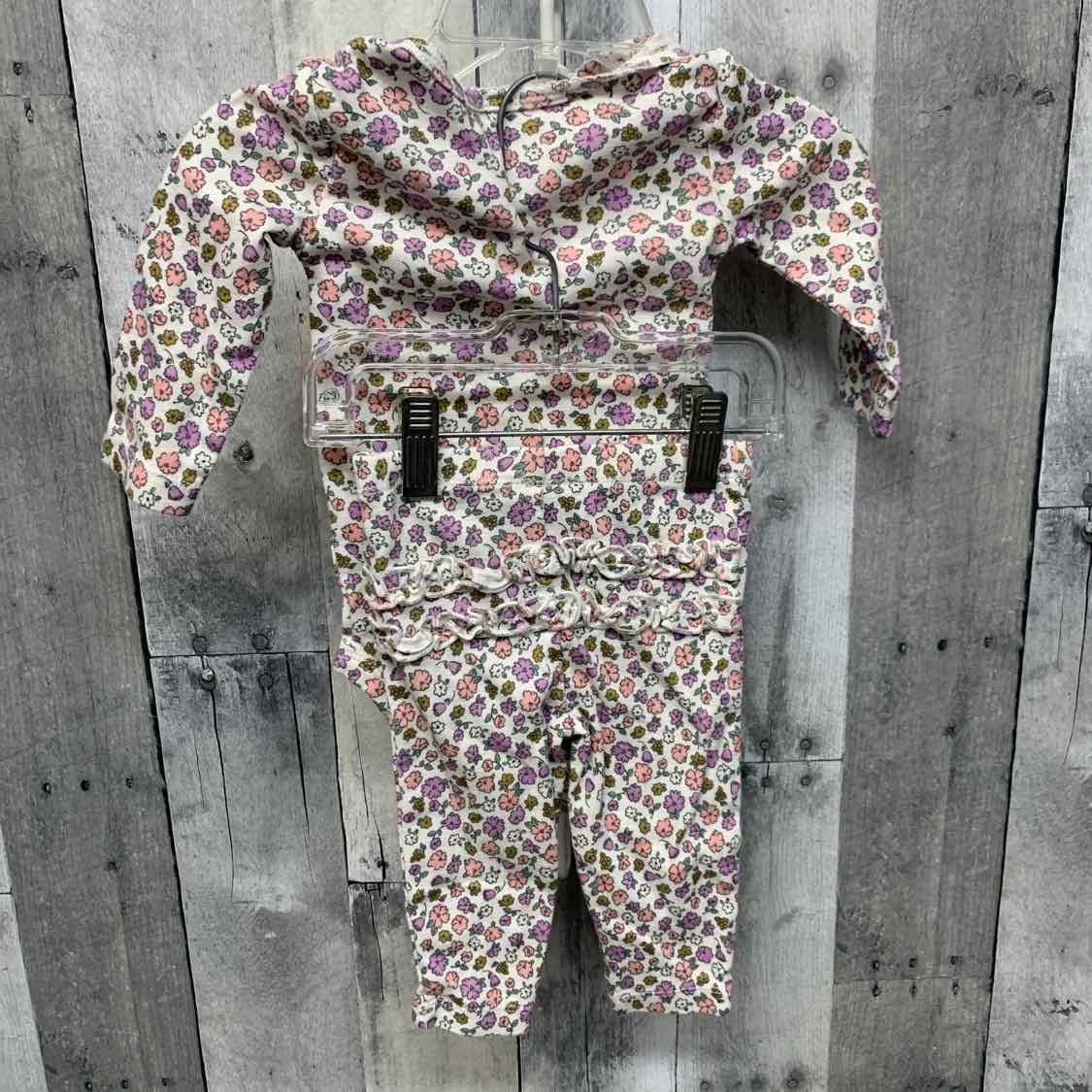 Size 6 Months Purple Floral Print Carter's Shirt/Leggings