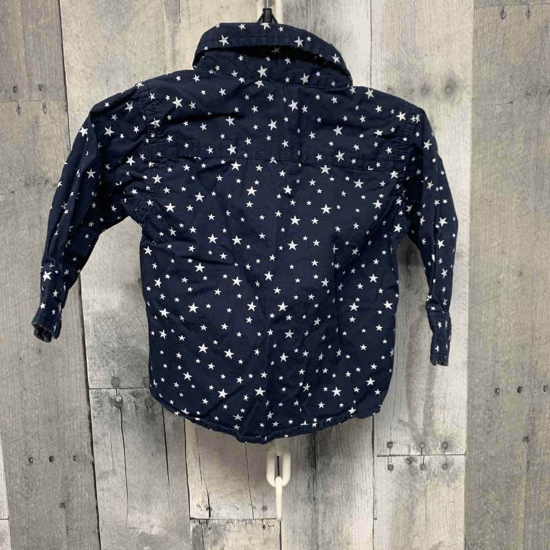 Size 12 Months Navy/White Free Planet LS Button Up