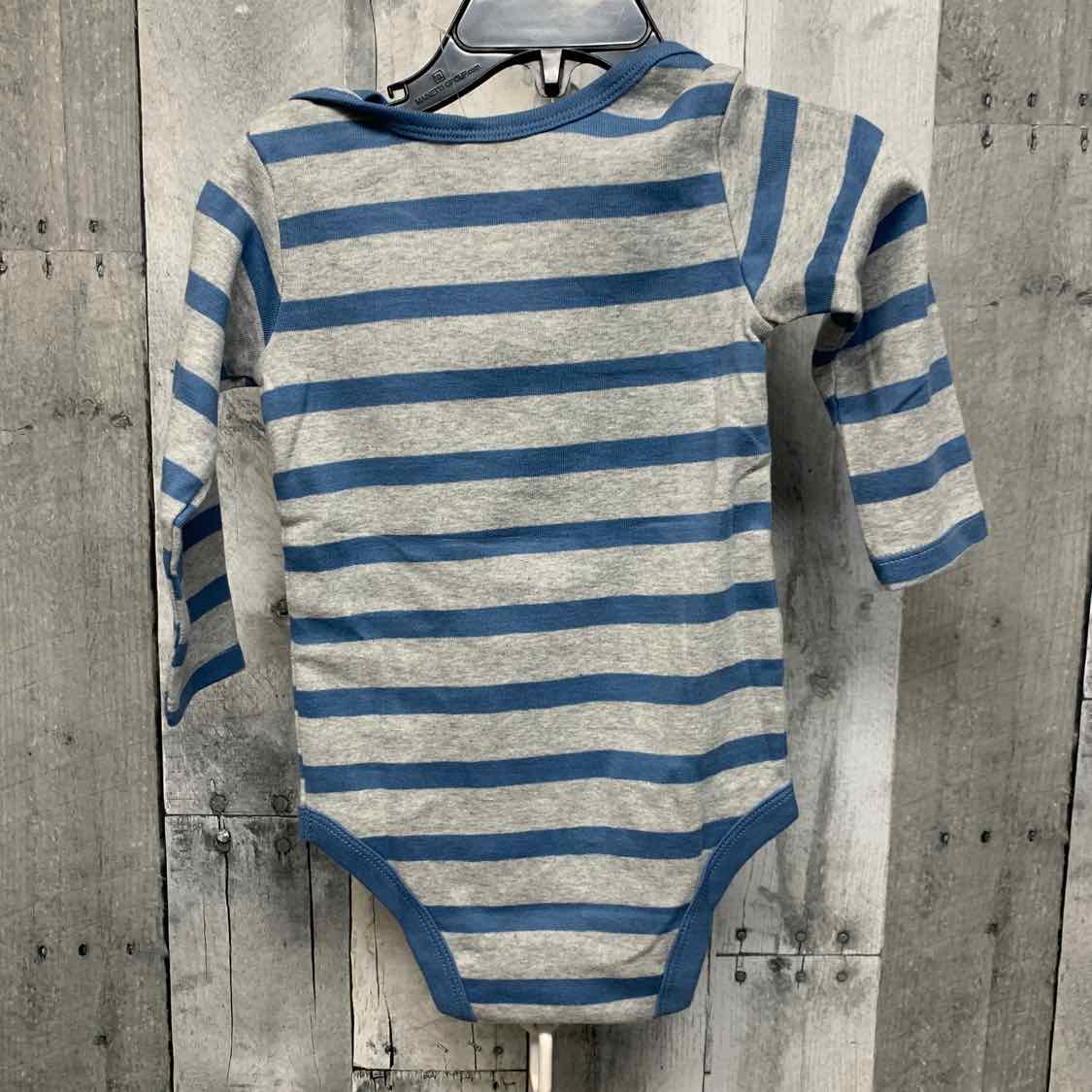 Size 12 Months Gray Striped Members Mark Bodysuit