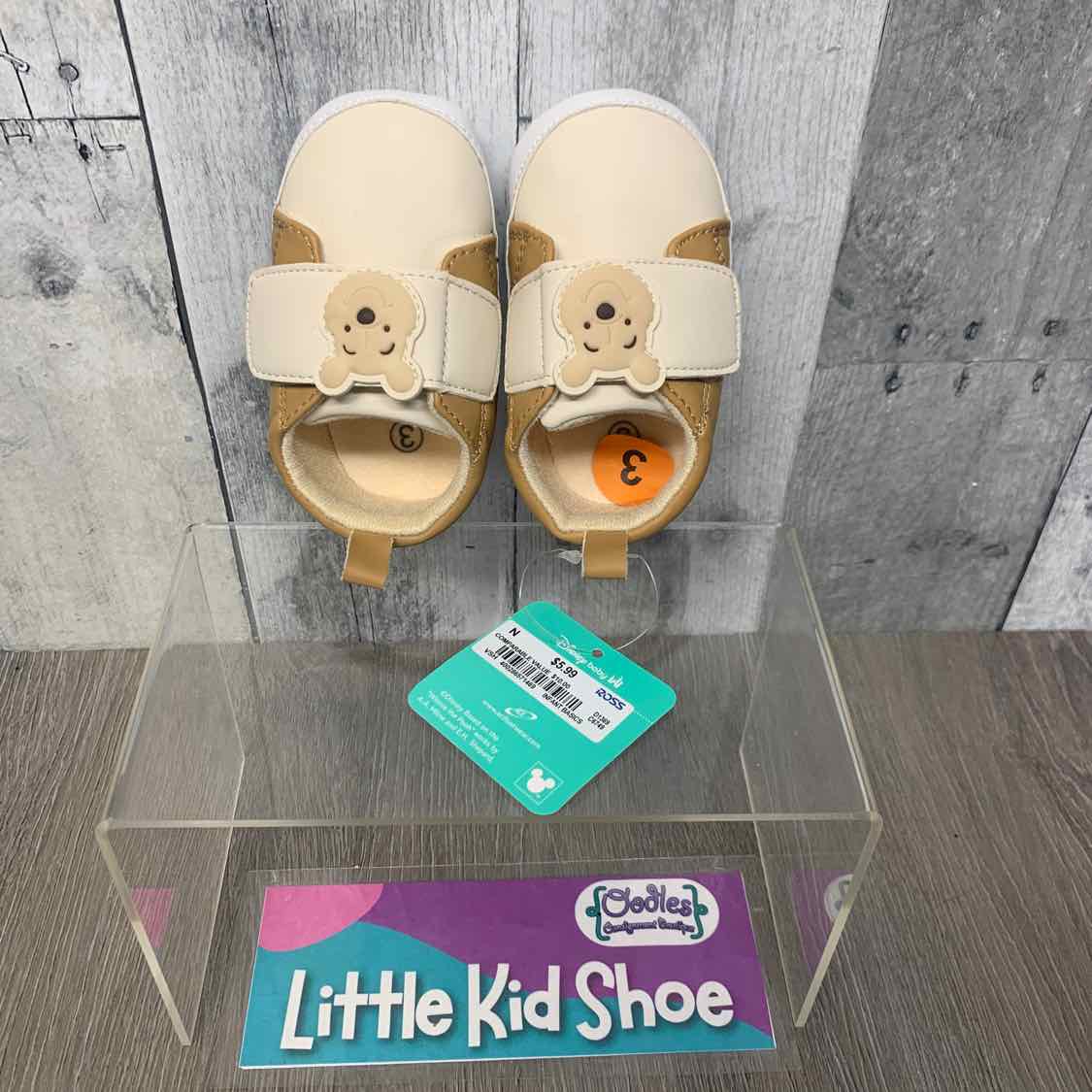 Size 3 Tan/Brown Disney Soft Sole Shoes