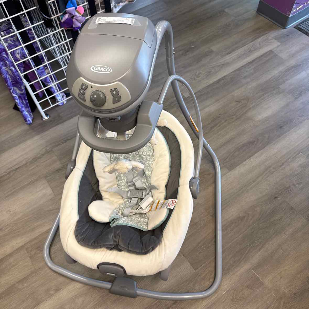 Graco Gray/Teal Swing w/ Pwr Plug