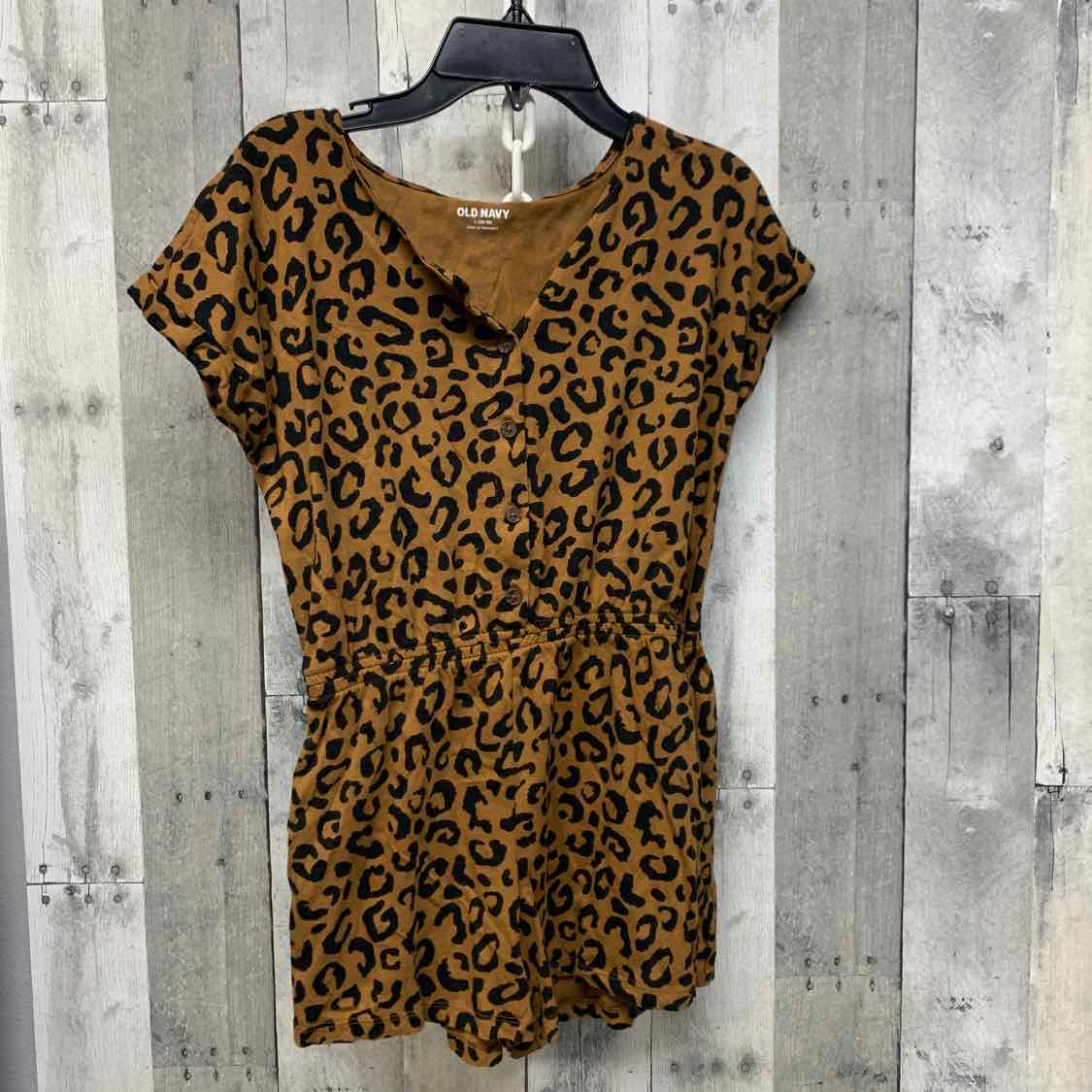 Size 10/12 Tan Animal Print Old Navy Romper