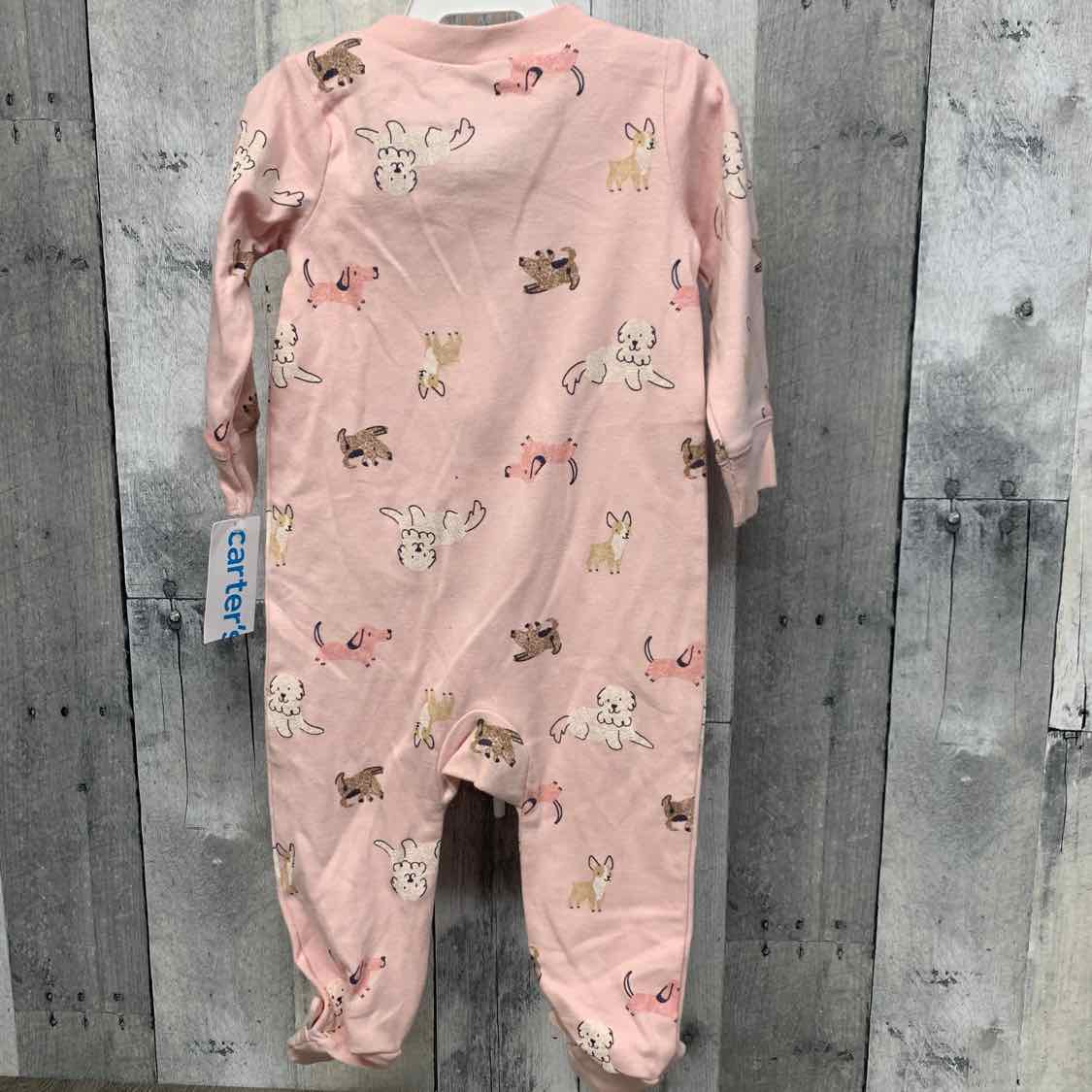 Size 9 Months Pink Print Carter's Footy PJs