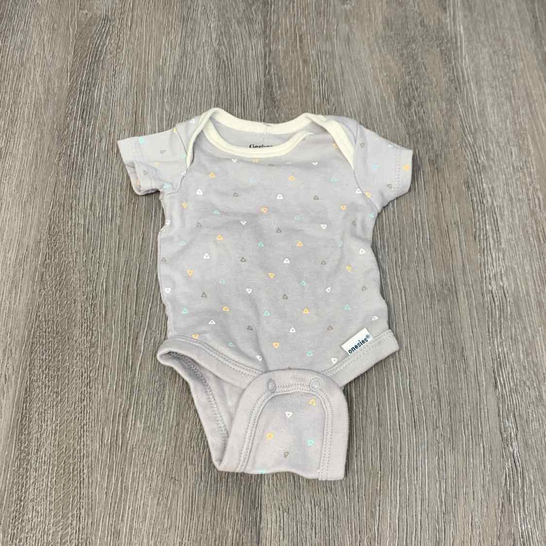 Size Preemie Gray Print Gerber Onesie - OodlesCB