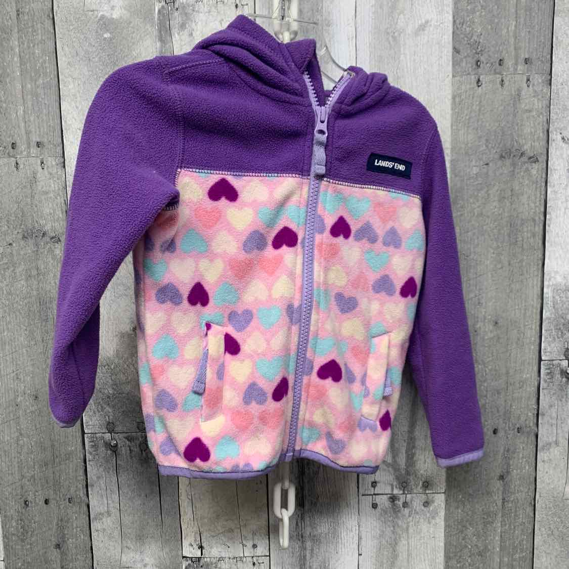 Size 2T Purple/Ivory Lands' End Light Jacket