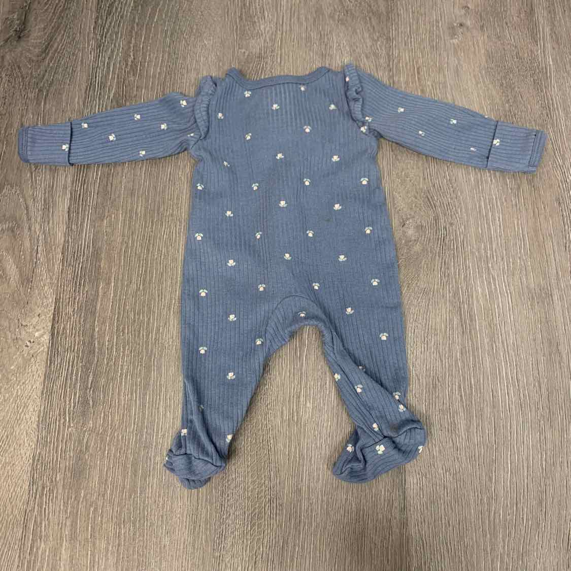Size Preemie Blue Print Carter's Footy PJs