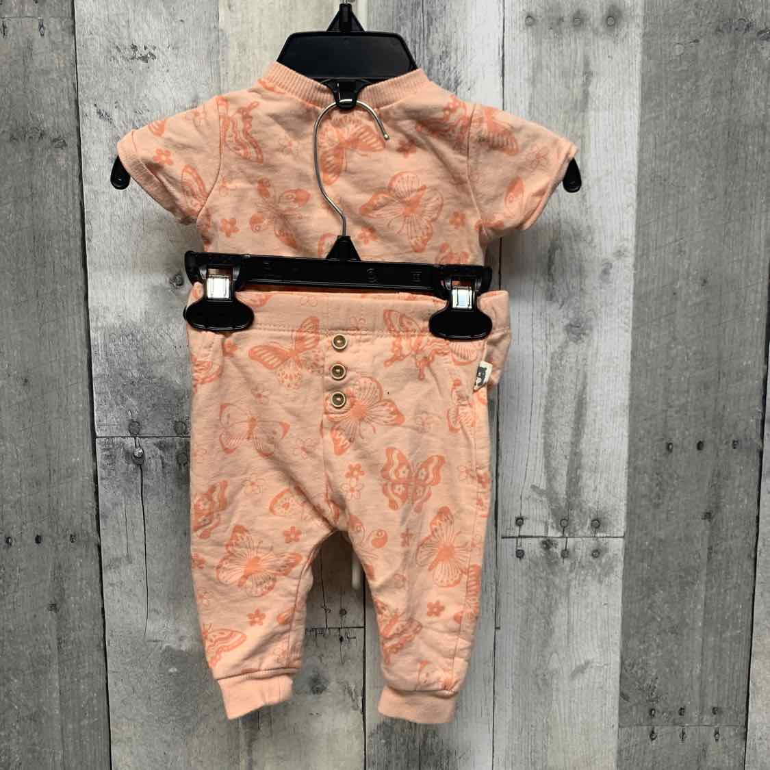 Size 0-3 Months Peach Print Mid Brand Shirt/Pants