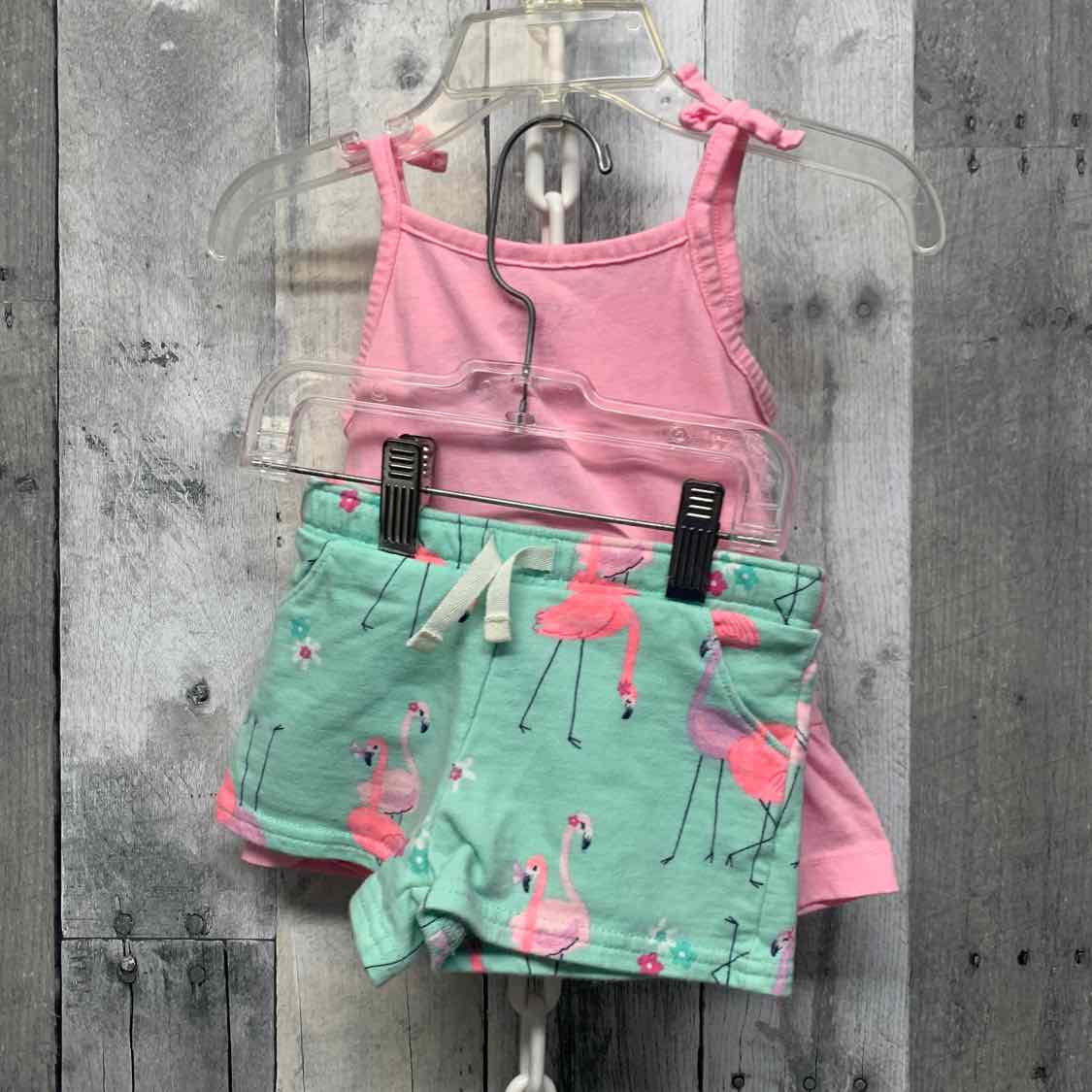 Size 12 Months Pink/Teal Carter's Shirt/Shorts