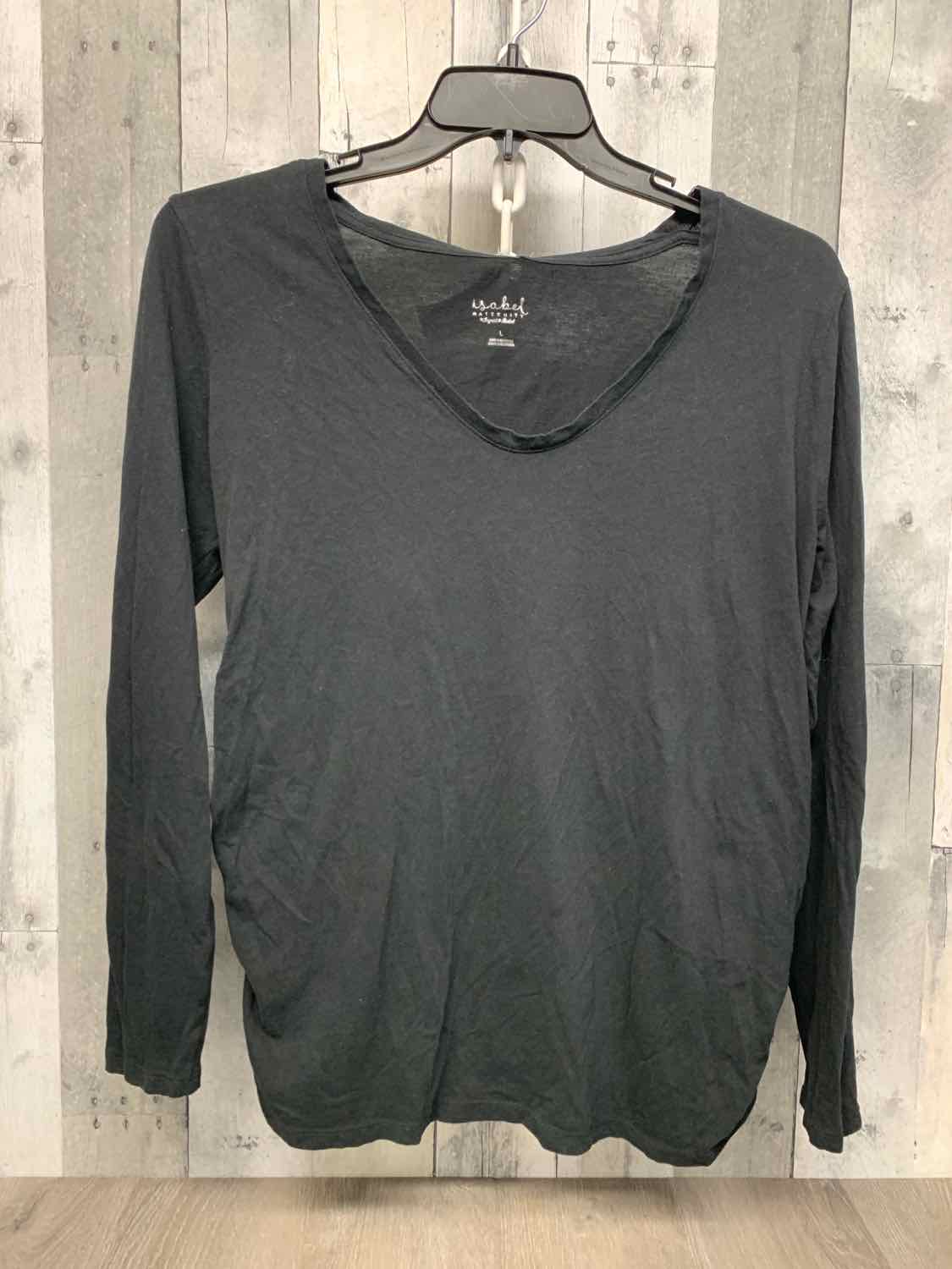 Size L Black Isabel Maternity Long Sleeve Top