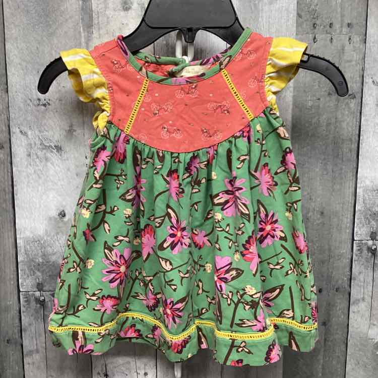 Size 4 Coral/Green Matilda Jane Dress - OodlesCB
