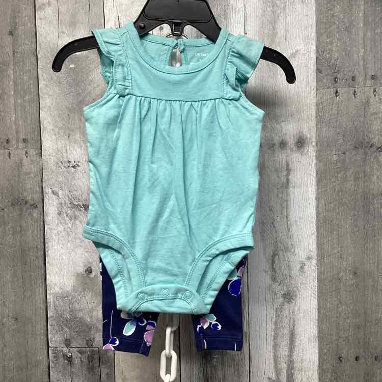 Size 3 Months Blue/Navy Carter's Shirt/Leggings - OodlesCB